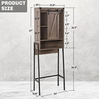 Over Toilet Storage Cabinet with Barn Door & Adjustable Shelves - Image 3