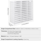 Mail Sorter Adjustable Countertop Mail Holder, Heavy Duty Literature Organizer, Student Mailbox for Classroom, Desktop Bill Paper Organizer for Office Home School, 36 Compartments, White - Image 6