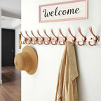 Dseap Coat Rack Wall Mount 37 Inch, Heavy Duty 12-Gauge Base vs Flimsy 1mm, Double-Thick Solid Anti-Snap Hooks, 16” Stud-Mount, Stainless Steel 10-Hook Hanger for Closet Entryway, Rose Gold - Image 4