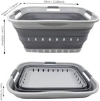 SAMMART 42L (11 gallon) Collapsible Plastic Laundry Basket - Foldable Pop Up Storage Container/Organizer - Portable Basket - Space Saving Hamper (Grey/Dark Grey (Set of 2)) - Image 5