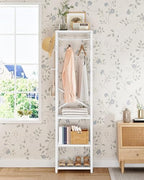 CHOEZON Coat Rack with Shelves, Freestanding Hall Tree, Coat Tree with 16 Hooks and Hanging Rail, Industrial Clothes Stand for Entryway, Hallway, Bedroom, White TYM18WB - Image 3