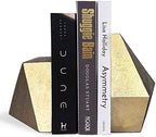 Ambipolar Decorative Gold Cast Iron Bookends, Home Decorative Bookends for Heavy Books, Abstract Bookends for Bookshelves, Office Desk, Living Room Decor by Ambipolar