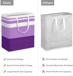 HomeHacks 2 Pack Laundry Baskets, Laundry Hampers Bags (Purple 100Lx2) - Image 3