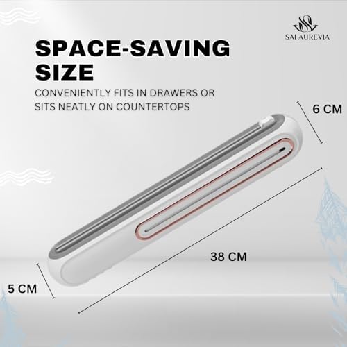 Food Plastic Wrap Dispenser with Cutter | Durable ABS Material | One-Handed Smooth Cutting | Refillable Cling Film Storage Organizer | Fits Standard Wrap Rolls - Image 3