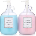 2pcs Glass Liquid Laundry Detergent Dispenser-1 Gallon Glass Pump Bottle Dispensers-Laundry Detergent Dispenser for Fabric Softener, Bleach, Shampoo, Body Wash- Laundry Soap Dispenser by ZJ+Whoest