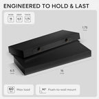 Homeforia 16 Inch Floating Shelves, High-End Solid Pine Wood, Set of 2 - Image 3