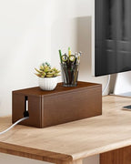 YECAYE Solid Wood Cable Management Box, Walnut Color, 14.2 x 6.1 x 4.1 - Image 6