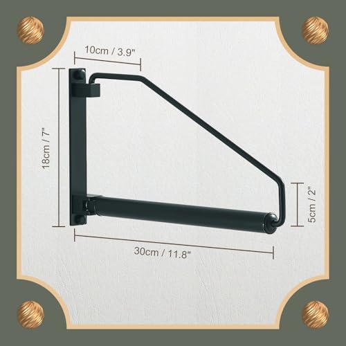NEWRAIN Folding Clothes Hanger Rack, Wall Mounted Laundry Racks for Drying Clothes,Swing Clothing Hanging System Drying Closet Storage Organizer Black (Pack of 3) - Image 3