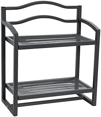 Household Essentials 2-Tier Metal Wall Mount Bathroom Storage Rack, Grey by HouseholdEssentials