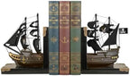 SAILINGSTORY Wooden Pirate Ship Model Bookends Black Pearl, Set by HOMEDECORSAILINGSTORY