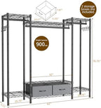 Golpart Heavy Duty Clothing Rack with Adjustable Shelves Clothes Wardrobe - Image 4