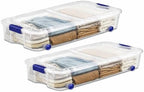 66 Qt Under Bed Storage Container, Wheeled Clear Latching Lid(2-Pack) by Unknown