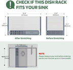 BBXTYLY Expandable Roll Up Dish Drying Rack,Over The Sink Drying Rack Sink Kitchen Accessories Rolling up Stainless Steel Drainer, Foldable with Removable Utensil Holder(Gray) - Image 2