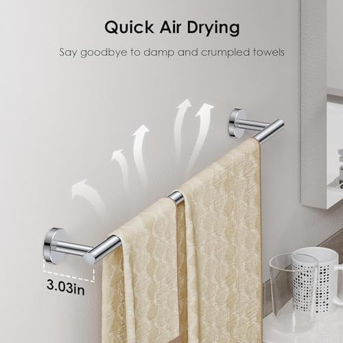 FORIOUS Towel Bar Towel Racks for Bathroom Wall Mounted 30" Chrome - Image 5
