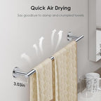 FORIOUS Towel Bar Towel Racks for Bathroom Wall Mounted 30" Chrome - Image 5