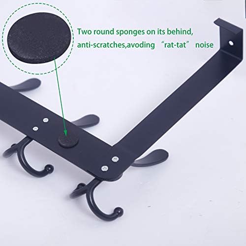 WEBI Over The Door Hook Door Hanger Hook Rack with 5 Tri Hooks for Hanging Coats, Door Towel Rack Door Coat Hanger Over Door Coat Rack for Behind Back of Bathroom,Black,2 Packs - Image 7