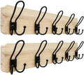 SKOLOO Coat Rack Wall Mount, Solid Wood Wall Mounted Coat Rack with Hooks, 24 Inch Wooden Coat Hooks for Wall, Modern Entryway Hallway Organizer, Pre-Assembled, Wood Natural, Pack of 2 by SKOLOO