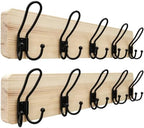 SKOLOO Coat Rack Wall Mount, Solid Wood Wall Mounted Coat Rack with Hooks, 24 Inch Wooden Coat Hooks for Wall, Modern Entryway Hallway Organizer, Pre-Assembled, Wood Natural, Pack of 2 by SKOLOO