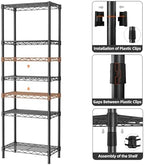 Golpart 5Tier Adjustable Storage Shelves Metal Wire Shelving Standing Shelf - Image 7