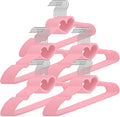 Qunclay 50 Pcs Pink Velvet Heart Hangers with 360° Swivel Hooks by Qunclay