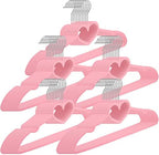Qunclay 50 Pcs Pink Velvet Heart Hangers with 360° Swivel Hooks by Qunclay