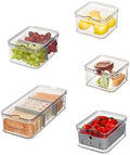 iDesign Crisp 5-Piece Recycled Plastic Refrigerator Organizer Bin Set with Lids, Clear/Gray by iDesign
