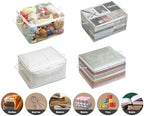 10 PCS Clear Zippered Storage Bags with Handle, Sweater Storage with Zipper, Foldable Closet Organizer Bed Sheet Organizer, Cube Plastic Organizer, Bag, Bin for Clothes,Towel-20 * 16 * 12 - Image 5