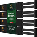 Bamboo Drawer Dividers Organizers, Adjustable Drawer Separator Splitters, 17–22 Inches Expandable Drawer Divider Organizer for Large Utensils, Kitchen, Bedroom, Dresser & Office Drawers 4-Pack, Black by ROYALCRAFTWOOD