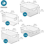 iDesign Stackable Plastic Handle Bin Storage Organizers, 18 Pack, Clear - Image 4