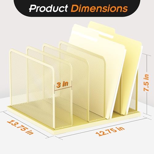 Kuntine.B 5-Section Upright Desk File Organizer Gold 1 Pack - Image 2