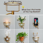 100% Solid Brass Hand Towel Holder for Bathroom Wall – Towel Ring with Candle Holder – Vintage Wall Candle Sconce Bathroom Decor – Antique Brass Towel Holder - Image 6