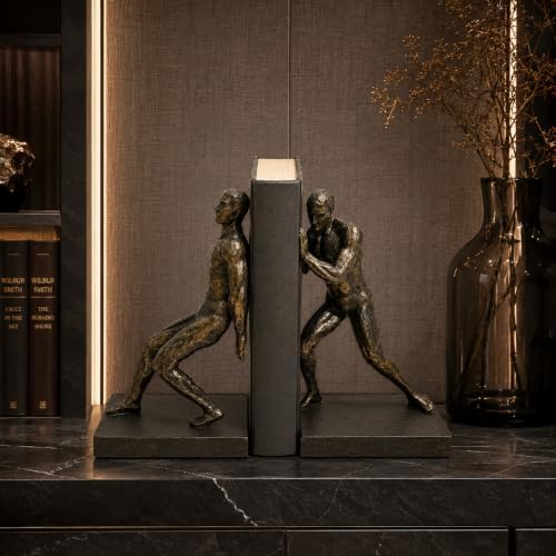 Comfy Hour 13 Inch Gymnastic Men Bookends, Bronze Athlete, Set of 2 - Image 7