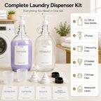 2 PCS 128 Oz Glass Liquid Laundry Detergent Dispensers with Pumps - Image 2