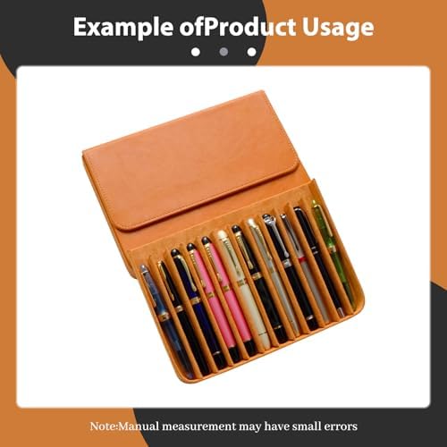 12 Slot Fountain Pen Case, Handmade Magnetic,Christmas Gift (brown) - Image 4