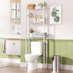 AmazerBath Bamboo Over The Toilet Storage Shelf, 3-Tier Bathroom Over Toilet Organizer Rack, Over Toilet Shelf, Space Saver, White by AmazerBath