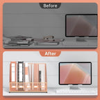 5 Vertical Compartments Magazine Holder, Metal Binder Organizer, RoseGold - Image 7