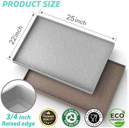 SIKADEER Waterproof Under Sink Mat 25" x 22" Silicone Mat Cabinet Protector - Image 3
