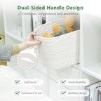 ECDYQXVU 15x10x9 Inch Woven Cotton Rope Storage Basket, 2 Pack - Image 6