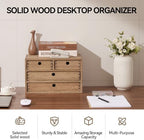 KIRIGEN Wood Desk Organizer with 4 Drawers, Desktop Storage, Brown 34-DBR - Image 4