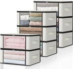 HomeHacks 8-Pack Clothes Organizer Storage Bags, 35L Storage Bins, White by HomeHacks