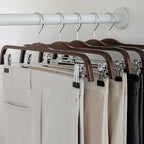 TOPIA HANGER Wooden Pants Hangers, Slim Natural Wood Skirt Hangers with Anti-Rust Hook and Adjustable Metal Clips, Perfect for Skirts, Pants, Slacks-20 Pack-CT17A20 - Image 2