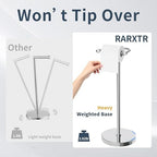 RARXTR Toilet Paper Holder Stand, Post Pivoting Design Free Standing Toilet Paper Holder, SUS304 Stainless Steel Toilet Paper Roll Holder, Heavy Stable Base (Chrome) - Image 4