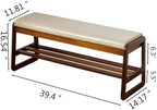 SOBIBO Solid Wood Shoe Rack Bench with Flip-Top Storage, Gray, 39.4" - Image 3