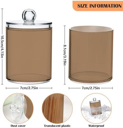 4 Pack Qtip Holder Dispenser with Lids,Light Tan Storage Containers,Bathroom Canisters Organizer for Cotton Ball,Cotton Swab,Cotton Round Pads,Floss 21214715 - Image 2