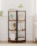Hzuaneri Corner Shelf Stand 4-Tier Corner Bookshelf Storage Standing Shelf - Image 4