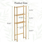 AmazerBath Bamboo Over The Toilet Storage Shelf, 3-Tier Bathroom Over Toilet Organizer Rack, Freestanding Above Toilet Shelf for Bathroom, Laundry, Space Saver, Natural Color - Image 2