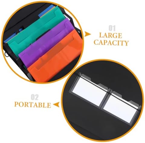 Portable Accordion File Organizer 6 Pockets Wall Hanging Black - Image 3