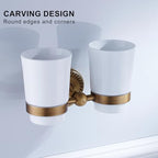 Antique Bronze Double Toothbrush Holder for Bathroom Tumble Holder Wall Mounted - Image 4