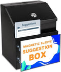 Suggestion Boxes with Magnetic Sign Holder, Metal Donation Boxes by LINSIRON