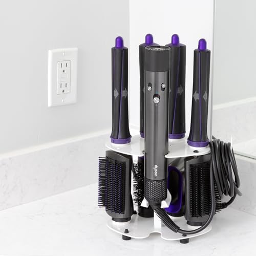 Blow Dryer Holder for Dyson Airwrap & Shark FlexStyle (White) by Truvalent